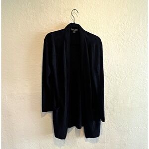 Barefoot Dreams CozyChic Lite Black Shawl Collar Pocket Cardigan Sweater M